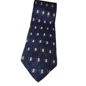 Elegant Blue and Gold Men's Tie